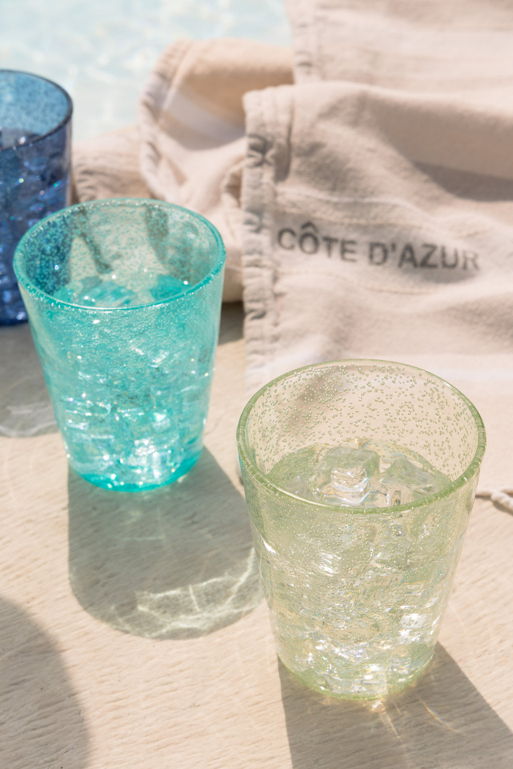 MEMENTO SYNTH Glass, vaso de agua aguamarina en metacrilato