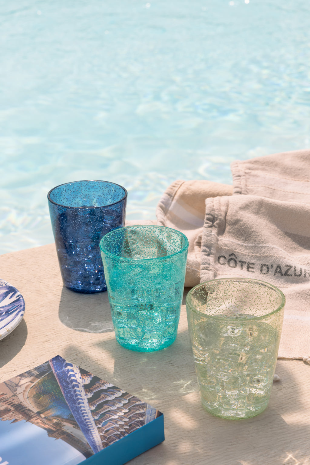 MEMENTO SYNTH Glass, vaso de agua aguamarina en metacrilato