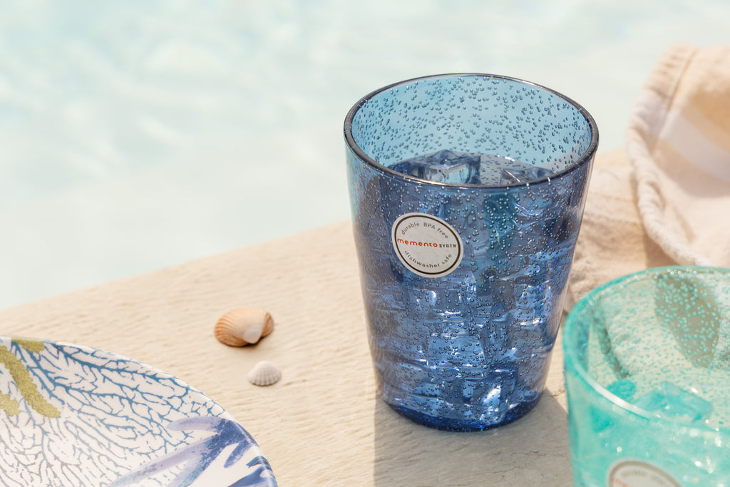 MEMENTO SYNTH Glass, bicchiere acqua Blu scuro in metacrilato