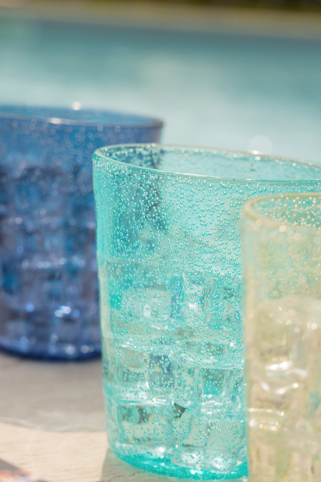 MEMENTO SYNTH Glass, vaso de agua aguamarina en metacrilato