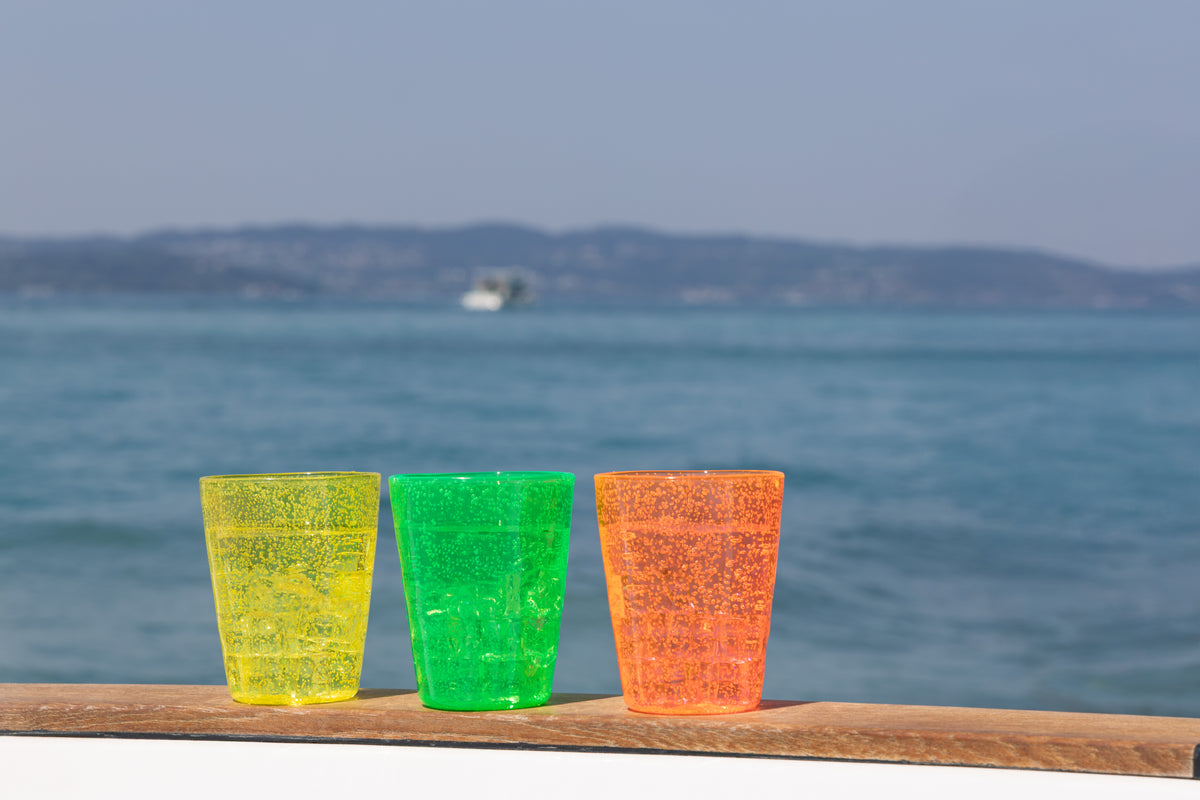 MEMENTO SYNTH Glass, vaso para agua Naranja flúor de metacrilato