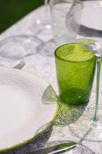 Memento Table Moon, assiette plate vert citron en céramique