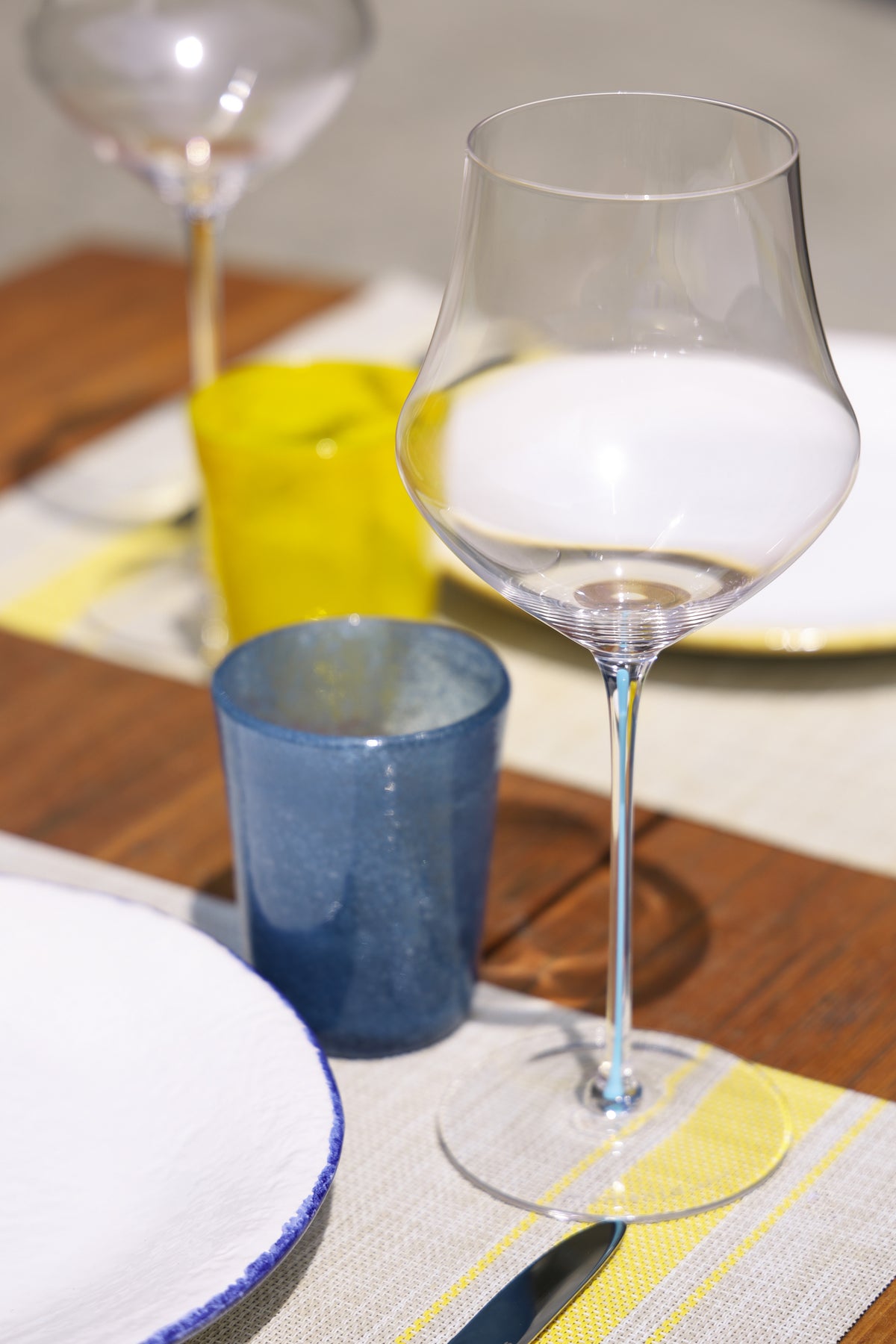 Memento Table Moon, piatto dessert Blu in ceramica