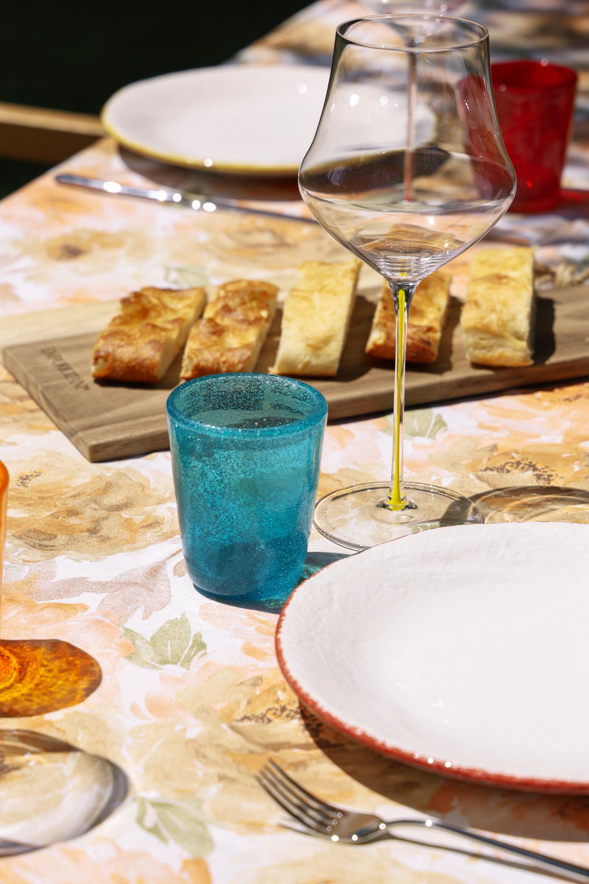 Memento Table Moon, piatto dessert Rosso in ceramica