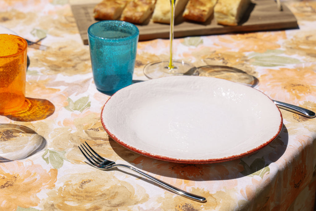 Memento Table Moon, piatto dessert Rosso in ceramica