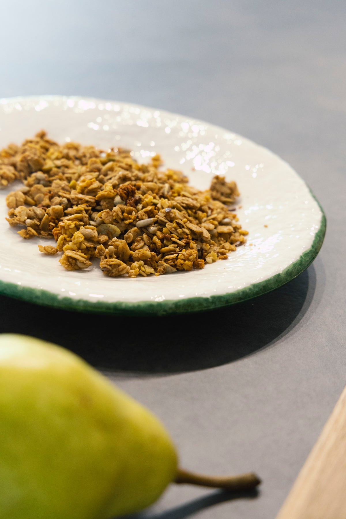 Memento Table Moon, piatto dessert Verde smeraldo in ceramica