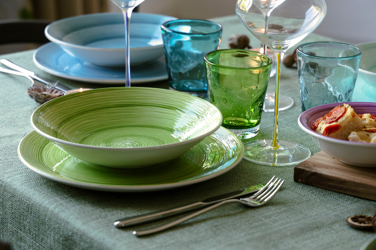 Memento Table Vertigo, Dessertteller Limettengrün aus Keramik