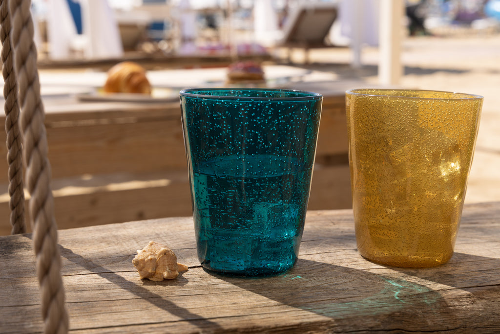 MEMENTO SYNTH Glass, Wasserglas Petrolblau aus Methacrylat