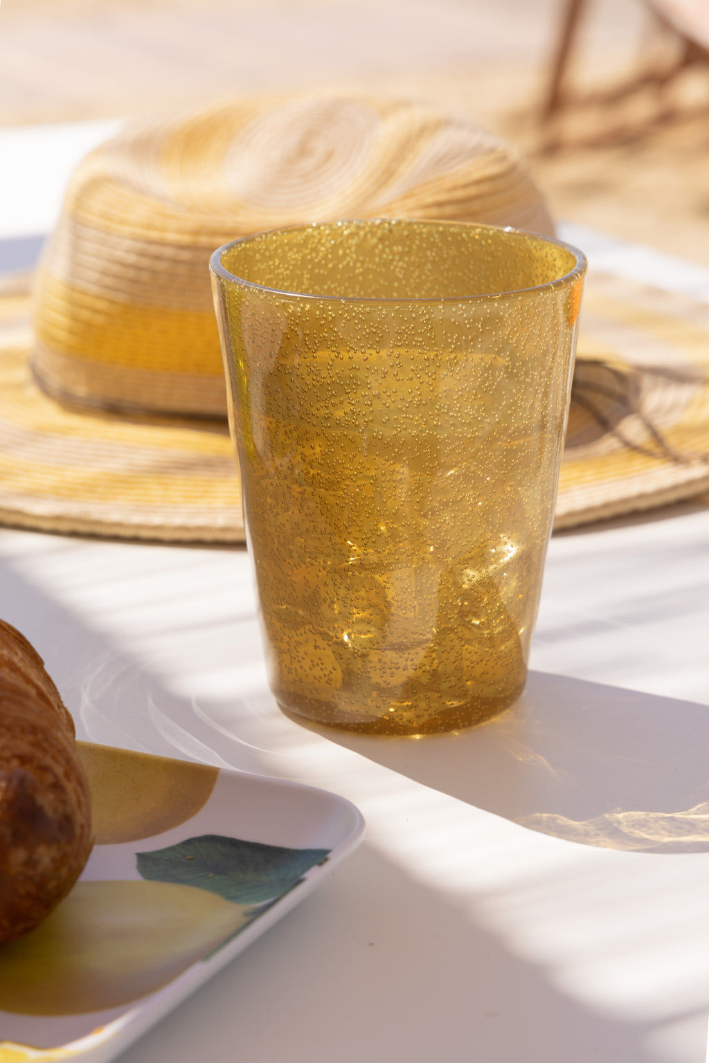 MEMENTO SYNTH Glass, vaso de agua Amarillo palomitas de maíz en metacrilato