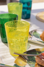 MEMENTO SYNTH Glass, vaso de agua amarillo de metacrilato