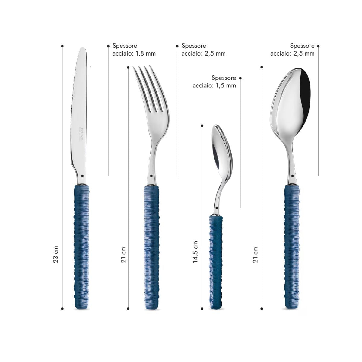 Set 24 pezzi - Rattan Blu Avio LD14306C