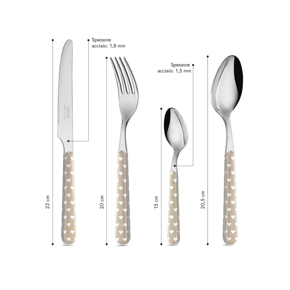 Set 24 pezzi - Cuoricini Tortora BD14060PTL