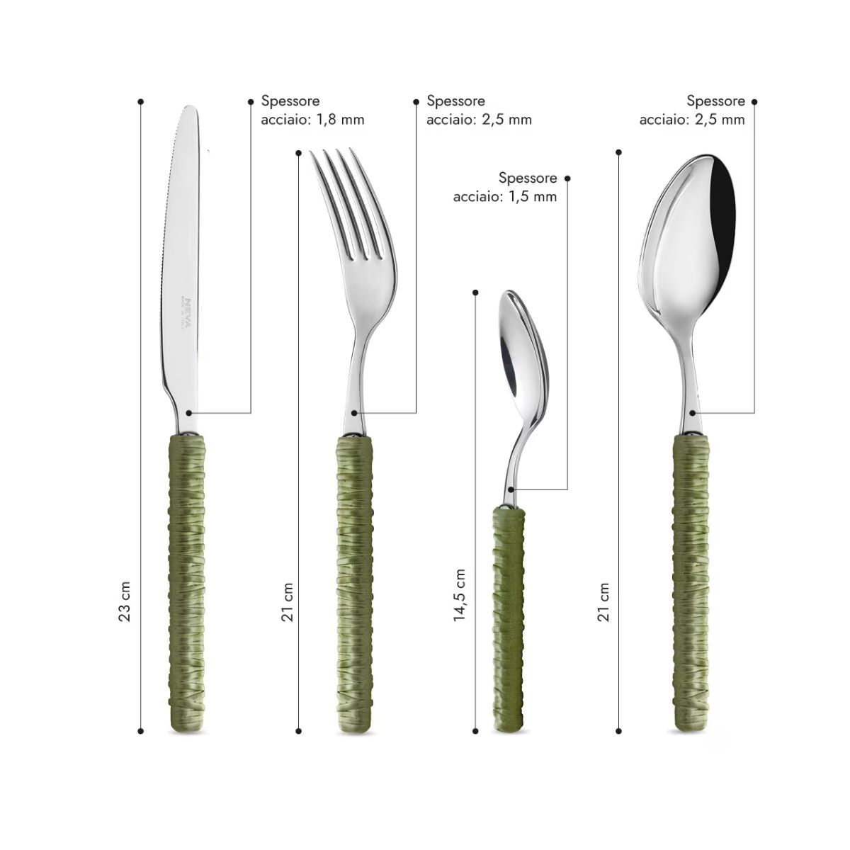 Set 24 pezzi - Rattan Verde Salvia LD1430C