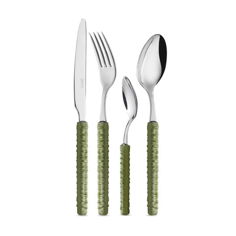 24-Piece Set - Sage Green Rattan LD1430C