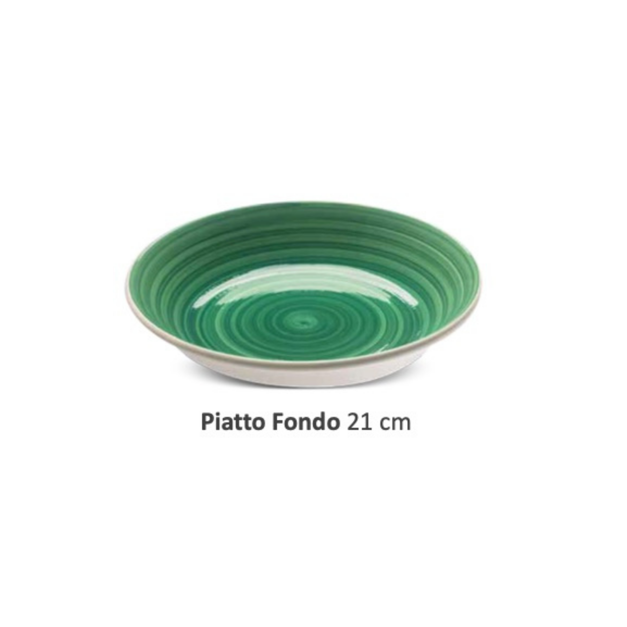 CERAMICA PORTO - PIATTO FONDO VERDE DIPINTO A MANO - EMPORIO ZANI