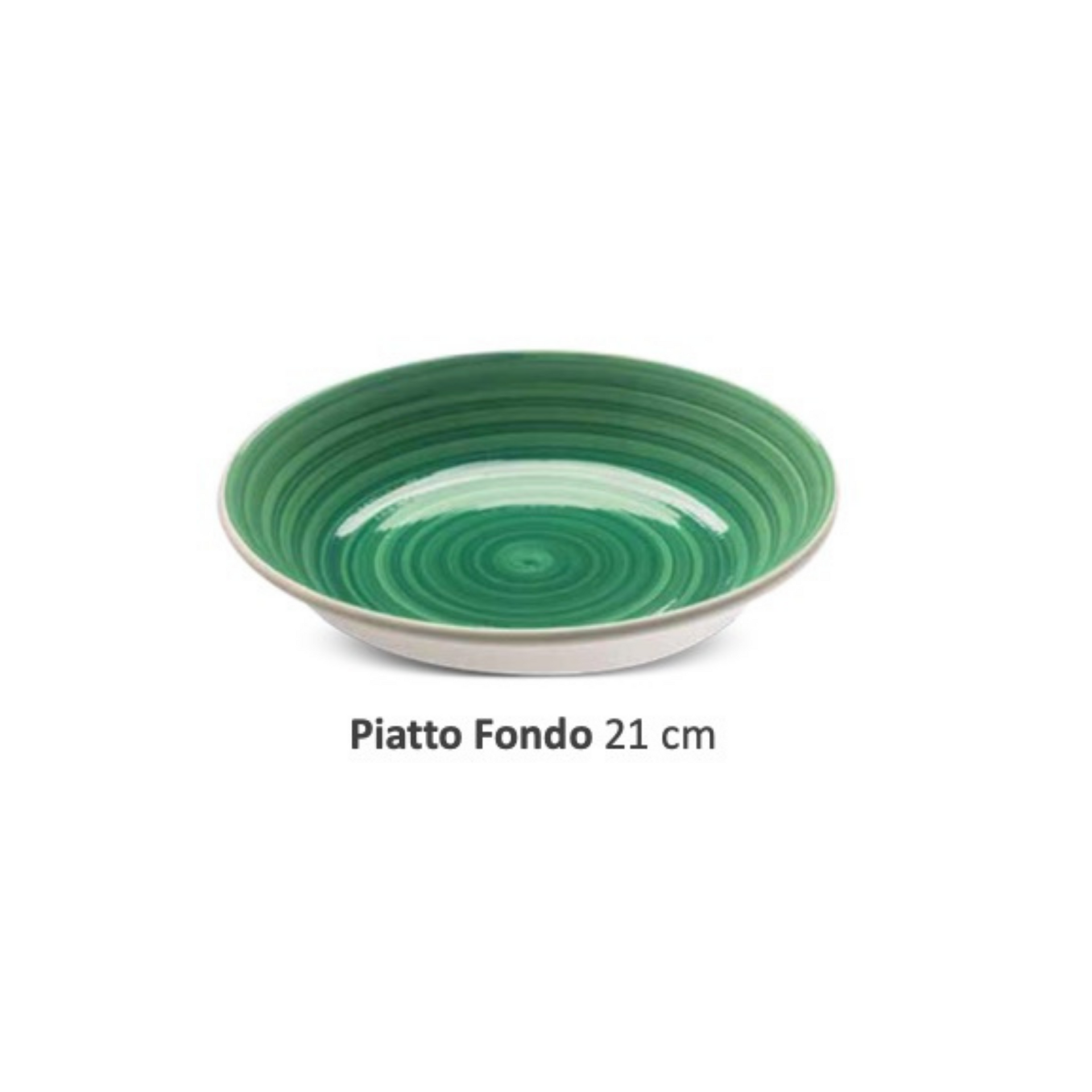 Ceramica PORTO PIATTO FONDO VERDE, DIPINTO A MANO - SERVIZIO DA 6