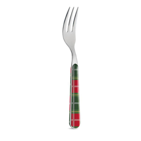 6 Forchetta Dolce - Tartan Rosso Verde BD14276