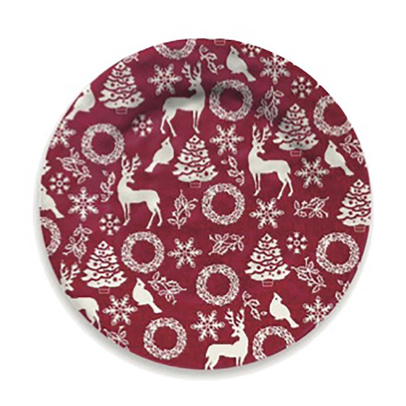 Red Christmas Dessert Plate - pack. 4 saucers