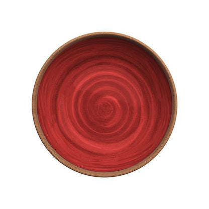 Assiette creuse rouge naturel