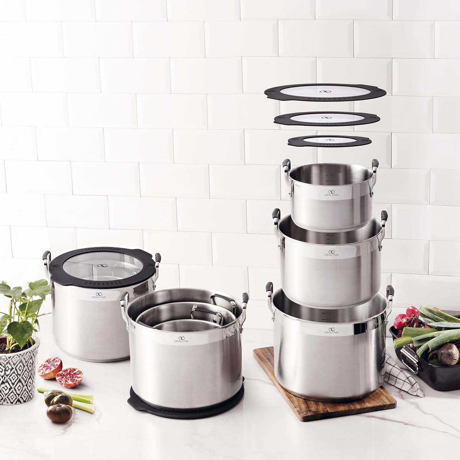 Infinity Chefs Ratio, space-saving cookware set