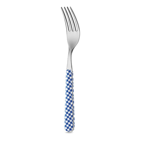 4 Forchette Tavola - Pied de Poule Blu BD14016B