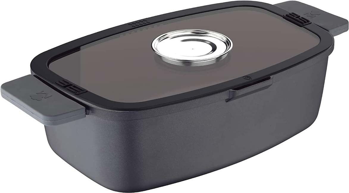 Roasting pan 32 x 20 with measuring lid - MasterPro by Carlo Cracco