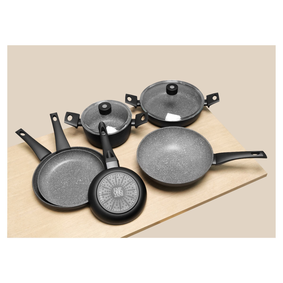 Non-Stick Granite Dolmen Cookware Set, Emporio Zani 