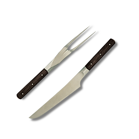 FINLANDIA • Coppia coltello e forchettone da arrosto, design Wirkkala - SERAFINO ZANI