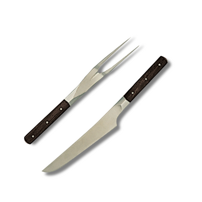 FINLAND • Pair of roasting knife and fork, Wirkkala design - SERAFINO ZANI