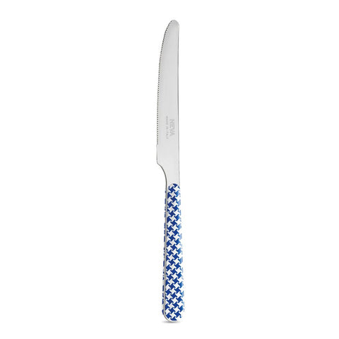 4 couteaux de table - Pied-de-poule bleu BD14016B