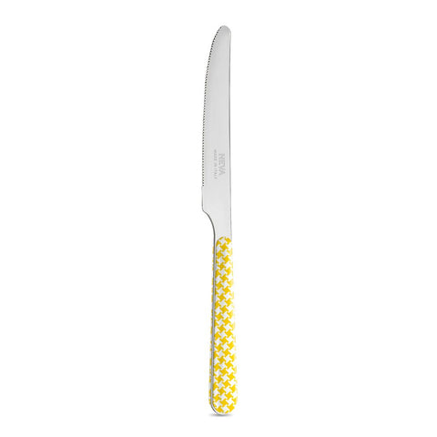 Coltello Tavola - Pied de Poule Giallo BD14016Y - Neva