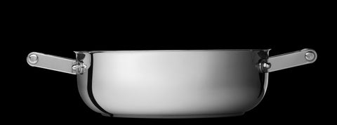 Padella in Acciaio più Titanio Vickers 28xh4,7 cm rivestimento antiaderente  manico in acciaio inox adatta all'induzione | Serafino Zani