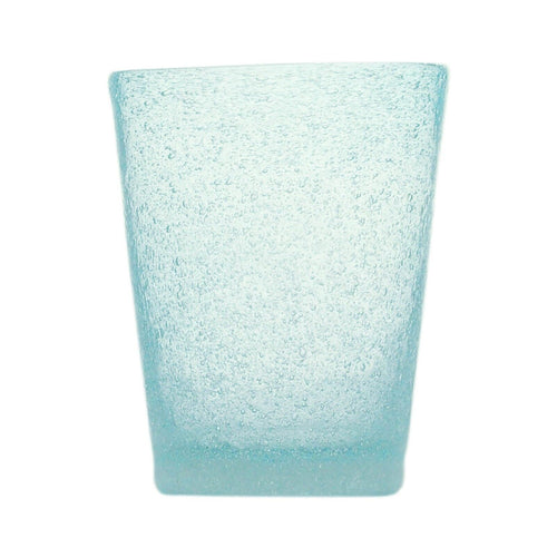 Memento Originale Glass azzurro, bicchiere in vetro con bolle su fondo bianco