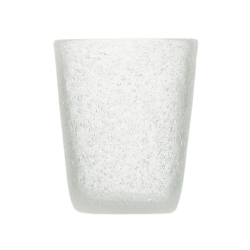 Memento Originale Glass bianco trasparente, bicchiere in vetro con bolle su fondo bianco