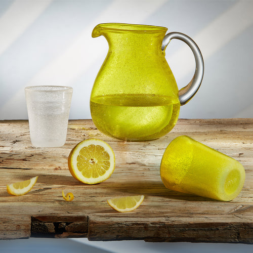 Memento Originale Glass, bicchiere acqua Giallo trasparente in vetro soffiato