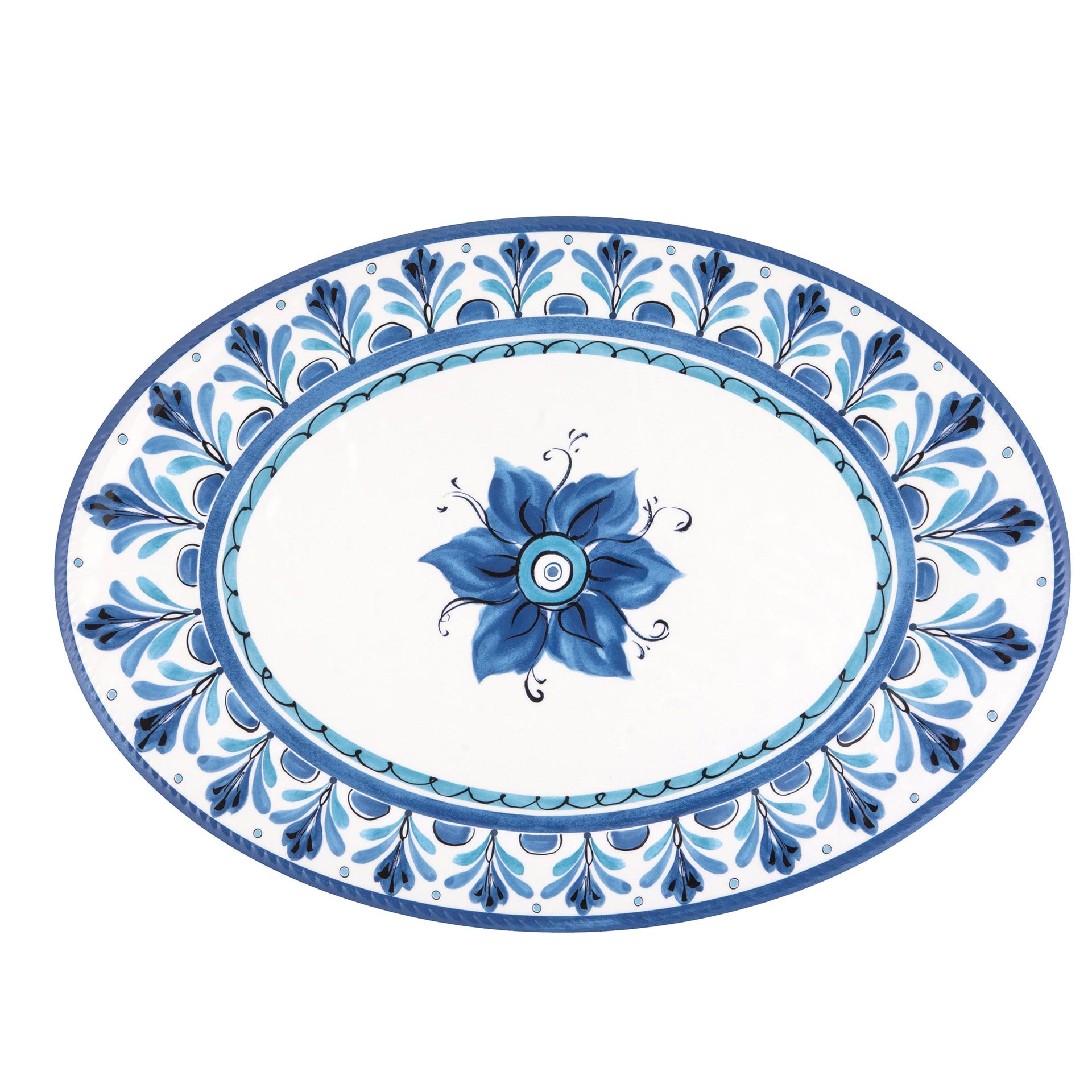 Havana Blue Oval Tray