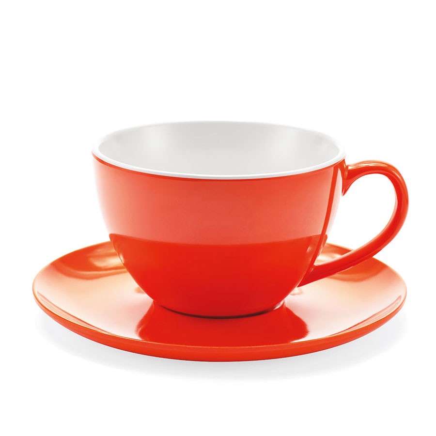 Jumbo Mug Red - cup with saucer