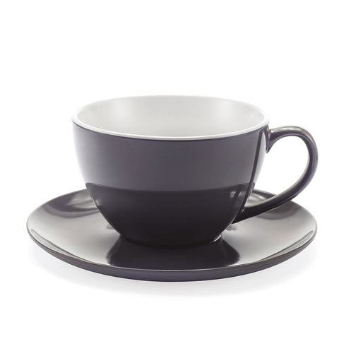 Jumbo Mug Gray - cup with saucer