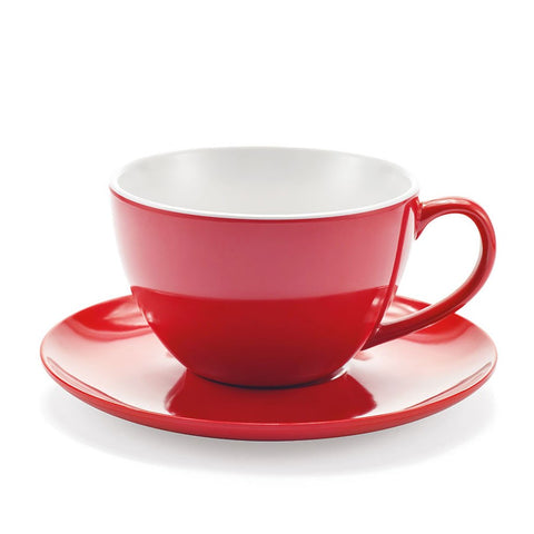 Jumbo Mug Red - cup with saucer