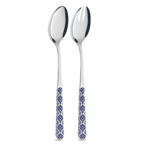 Coppia Insalata - Damascato Blu BD14041BW