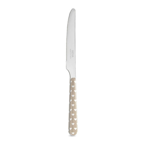 6 Table Knives - Dove Grey Hearts BD14060PTL