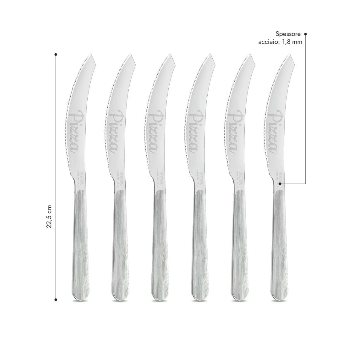 6 Coltello Pizza - Pino Sbiancato BD15002