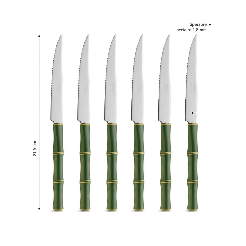 6 Steak Knives - Green Bamboo LD14407C