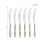 6 couteaux à pizza - Cœurs gris tourterelle BD14060PTL