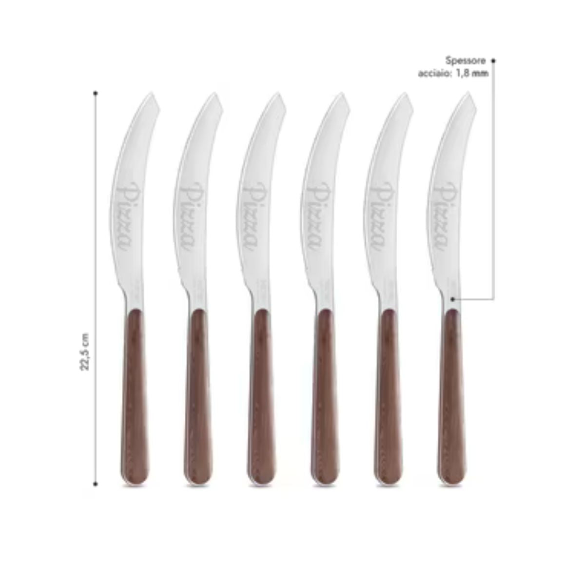 6 Pizza Knives - Acacia BD15005