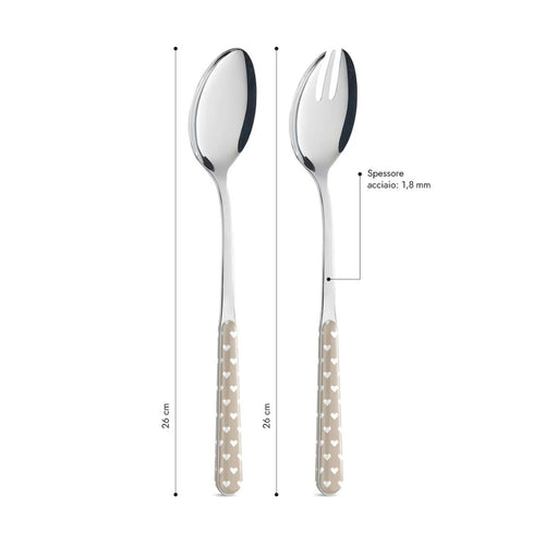 Salade Duo - Cœurs Gris Tourterelle BD14060PTL