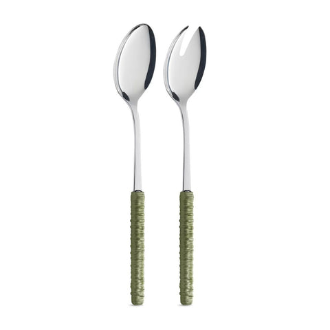 Saladier en rotin vert sauge LD14307C