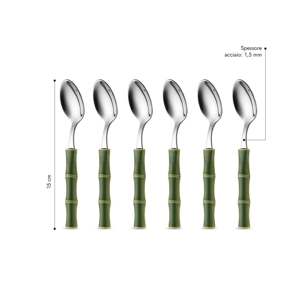 4 Coffee Spoons - Green Bamboo LD14407C