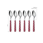6 Cucchiaio Caffè - Cuoricini Rosso BD14060R