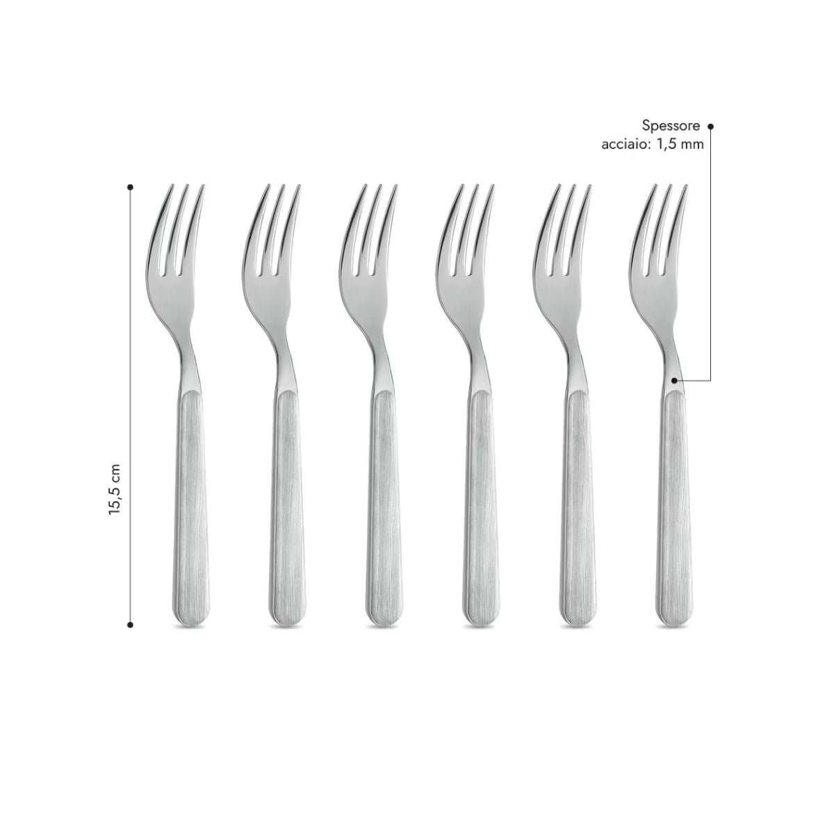 6 Forchetta Dolce - Pino Sbiancato BD15002